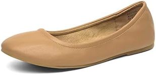 DREAM PAIRS Women's Sole-Fina Nude Solid Plain Ballet Flats Shoes - 8.5 M US