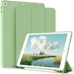 ZKTUYU 10.2 inch Case for iPad 9th Generation 2021 / iPad 8th Generation 2020 / iPad 7th Generation 2019 with Pencil Holder, Auto Sleep/Wake, Slim Soft Smart Trifold Cover, iPad 10.2" Case, Green