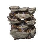 Alpine Rainforest Waterfall Fountain w/LED Lights, 31 Inch Tall