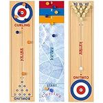 KETIEE Curling Game for Family 47 inch, 3 in 1 Table Shuffleboards, Tabletop Curling Game, Table Top Curling Bowling Shuffleboard Board Games Kids and Adults Indoor, Travel (120x30cm)