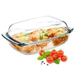 KADAX Glass Casserole Dish, Ovenproof Dish with Lid and Handles, Heat-Resistant Dish for Cooking, Baking, Roasting, Transparent Dish for Lasagne, Meat (Rectangular, 4.1 L)