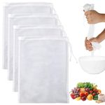 Bisienya Cheese Cloths for Straining,4 Pieces Reusable Muslin Bags Strainer Mesh,Nut Milk Bags for Straining,Unbleached Muslin Strainer Cloths for Cooking,Nylon Strainer for Yogurt Almond Soy Oat Milk