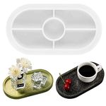 53 Arts Resin Silicone Tray Mold for DIY Handmade Plate (Oval Capsule Tray Mould, 20.5 X 10.3 cm) - White