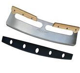 Pizza Cutter,Stainless Steel Rocker Knife With Wooden Handle & Cover - 14 Inch,Large