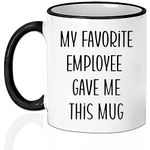 Boss Day Gift Mug My Favourite Employee Gave Me This Mug World's Best Boss Ceramic Coffee Cup Gift Idea for Boss Manager Director Employer Coworkers Coffee Mugs 11Oz