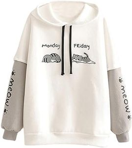 CRB Fashion Womens Teens Animal Anime Cosplay Cartoon Sweatshirt Shirt Hoodie Hoody Top Jumper Sweater, Gray Cat #3, One Size