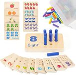 ISMETACU Wooden Montessori Number Blocks for Toddlers, Counting Peg Board for Kids Age 3 4 5,Preschool Learning Toys,Ideal for Kids 3 4 5 Years Old