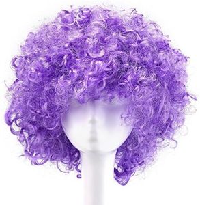 MapofBeauty 35cm Fashion Holiday Fluffy Funny Show Clown Wig (Light Purple)