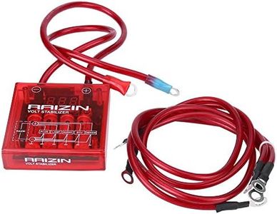 Qiilu Universal Fuel Saver Voltage Stabilizer Regulator Kit W/ 3 Earth Ground Cables for Car Truck(Red)