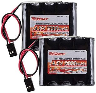 Tenergy 2 Pack NiMH Receiver RX Battery with Hitec Connectors 4.8V 2000mAh High Capacity Rechargeable Battery Pack for RC Receivers, RC Aircrafts and More