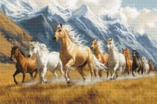 Luca-S Cross Stitch Kit Gold - Free Spirit, B704, Counted Cross Stitch Kit for Adults, Needlecraft and Embroidery Kit