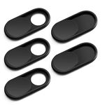 CloudValley Webcam Cover, 5 Pack 0.6mm-Thin Metal Web Camera Cover Sticker for MacBook Pro, Laptop, Mac, PC, iPad Pro, iPhone, Privacy Slide Cover [Black] …