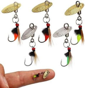 Dovesun Fly Fishing Lures Fly Fishing Flies Wet Fishing Flies Fishing Lures with Fishing Spinner for Bass Sunfish, Pike Hook 18# 5pcs