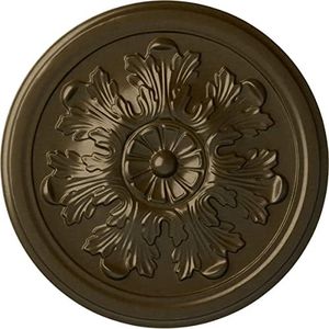 Ekena Millwork CM12LEBRS Legacy Acanthus Ceiling Medallion, 12 3/4" OD x 7/8" P (Fits Canopies up to 3 1/2"), Hand-Painted Brass