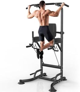 Dskeuzeew Power Tower - Station de musculation avec barre de traction - Multifonction - Pour la musculation à la maison (Noir)