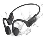 Bone Conduction Headphones,Upgrade IPX8 Waterproof Headphones,Open Ear Wireless Bluetooth 5.3 Running Earphones Built-in 32G Momery for Workout,Hiking,Diving,Cycling (Black2)