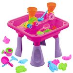 23 Pieces Sand and Water Table Garden Sandpit Play Set Toy Watering Can with Accessories (Pink)