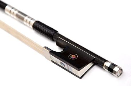 AMZZ Carbon Fiber Violin Bow 4/4 Full Size Lightweight Fiddle Bow with Deep & Powerful Tone for Advance Level Violins [Carbon Bow 4/4]