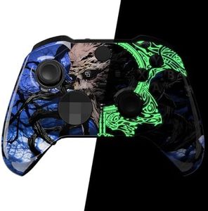 eXtremeRate Replacement Faceplate Cover for Xbox One Elite Controller Series 2 (Model 1797), Custom Front Housing Shell for Xbox Elite Series 2 Core - Glow in Dark - The Awakening of The Earth Lord