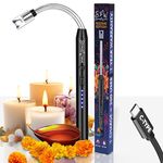 Gas Lighter for Kitchen, Electric Plasma Lighter for Gas Stove Metal Body with Big Battery | 1 Year Warranty, C-Type USB, Festival Lighters, Multi-Color