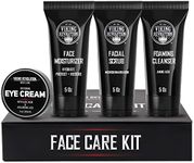 Viking Revolution - Skin Care Set - Mens Skin Care Kit - Includes (148 ml Each) Mens Face Wash, Face Moisturizer, Microdermabrasion Face Scrub, Eye Cream (30 ml) - Gifts for Men