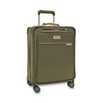 Briggs & Riley 21" Global Carry On Expandable Spinner - Luggage for International Travel, Suitcases with Wheels, Softside Rolling Bag for Men & Women, Self-Repairing Zipper- Baseline Collection, Olive