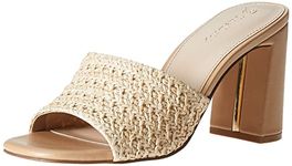 The Drop Women's Pattie High Block-Heeled Mule Sandal, Raffia, 10