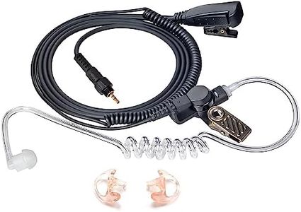 HYS 1-Wire Radio Earpiece for Motorola Single Pin CLP Series CLP1010 CLP1040 CLP1060 CLP446, Surveillance 2 Way Radio Earpiece with Mic/Inline Push to Talk(PTT), W/a Pair Medium Silicon Earmold