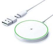 2024 Upgraded Nano Magnetic Wireless Charger 15W Fast Apple Mag Safe Charger for iPhone 15 Pro Max/15 Pro/15/15 Plus/14/13/12 Series, AirPods 2/3/Pro/Pro 2, LED Mag-Safe Charging Pad with Dual Ports