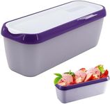 Insulated Ice Cream Storage Tub with Lid,Reusable Storage Freezer ice cream Container With Lids,1.5 Quart, Purple and Lavender, Non Slip Base, Stackable on Freezer Shelves (Purple)