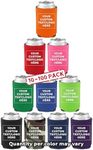 Custom Assorted Collapsible Can Coolers Set of 100, Personalized Bulk Pack - Keeps Your Drink Cold, Great for Beer, Soda and other Beverages - Assorted