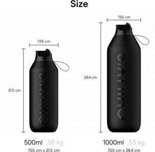 Chilly's Series 2 Flip Water Bottle, 500ml – Blush Pink, Sports Lid, Straw