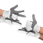 PUREVACY White Knit Gloves 10", Anti-Slip Work Cotton Gloves 24 Pack, One Side PVC Dotted Working Gloves 12 Pairs, Breathable Cotton Work Gloves Large, Light Safety Work Gloves for Women and Men