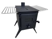 Outbacker Firebox Portable Wood Burning Tent Stove & Complete 2.68m Flue Kit – 12kg Lightweight 3.5kW Heat Output Compact Camping Stove | Stove Kit & Bag