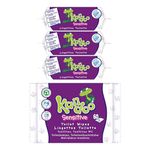 Kandoo Sensitive Flushable Moist Toilet Tissues, 4 x 60 Wipes (Total 240 wipes), Biodegradable, Toilet Training Wet Toilet Tissues, Fragrance Free for Sensitive Skin, Toddler Wipes, Multipack