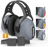 Hearing Protection Earmuffs Llermuss SNR 37dB Noise Reduction Headphones 2-in-1 Headback Shooting Range Ear Protection Safety Soundproof Ear muffs for Mowing Concert Construction Hunting Airplane Grey