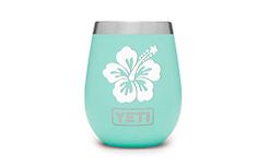 ViaVinyl Hibiscus Flower vinyl decal/sticker. Great for Yeti and RTic Rambler Tumbler mugs, crafting, windows, cell phones, macbooks and more! (White)