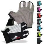 LuxoBike LuxoBike Best Padded Fingerless Gloves Cycling Bicycling Bicycle Accessories â‚¬â€œ Breathable Cool Clothing Sports Gloves Anti Slip Shock Absorbing MTB Mountain Bike Clothes for Men Women