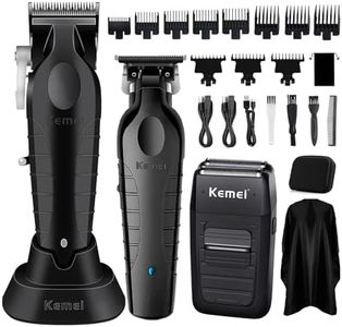 KEMEI Professional Hair Clipper, Hair Trimmer, Beard Shaver Set for Men, Electric Cordless Barber Clipper Beard Trimmer, Rechargeable Fade Clipper Haircutting Kit, KM-2299, KM-2296, KM-1102