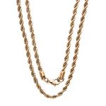 Savlano 2mm-5mm Stainless Steel Rose Gold Color Rope Twist Necklace Chain for Men & Women Comes in 16-30 inches Gift Box, Metal, not known