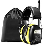BJKing AM/FM Radio Headphones with Digital Display, 30dB AM FM Hearing Protection Safety Ear Muff, Ear Protection Headphone for Mowing, Landscaping, Shooting and Construction