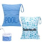 ALVABABY Waterproof Wet Dry Bags Reusable with Two Zippered Pockets Baby Diaper or Wet Clothes 2pcsTravel Beach Pool Yoga Gym Cosmetic Handbag LW0304-CA