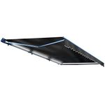 ALEKO Patio Awning | Luxury Remote Controlled Automatic Retractable Half Cassette | LED Lights | Motorized Canopy Upgraded 2024 | 12x10 | Black