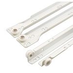 Prime-Line R 7211 Drawer Slide Kit – Replace Drawer Track Hardware – Self-Closing Design –Fits Most Bottom/Side-Mounted Drawer Systems –17-3/4 in. Steel Tracks, Plastic Wheels, White (1 Pair)