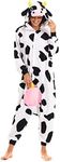 CANASOUR Halloween Custume Adult Onesie Party Dress Unisex Women's Onesie Costume (Large, Cow)