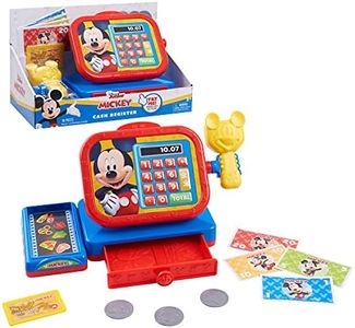 Mickey Mouse Disney Junior Funhouse Cash Register with Realistic Sounds, Pretend Play Money and Scanner, by Just Play
