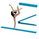 SkyFlipz Kids Folding Gymnastics 7ft Balance Beams | Premium Faux Suede | Fitness Training | Home Gym Exercise | Stainless Steel Feel | Soft-Close Hinges | Non Slip | Made In UK (Turquoise)