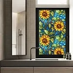 WBQMUNY Sunflower Stained Glass Win
