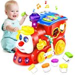 Baby Toys for 1 Year Old Boys Girls Train Crawling Baby Toys 12-18 Months Learning Educational Infant Toys with Light/Block/Music for Toddler Kids 1st Birthday Gifts Age 1 2 3 Years Christmas