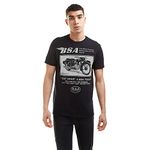 BSA Motocycles Men's TEST DRIVE Regular Fit Crew Neck Short Sleeve T - Shirt, Black (Black Blk), Small (Manufacturer Size:SMALL)